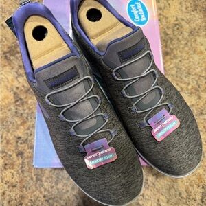 Skechers Women’s Charcoal/Purple Memory Foam Sneakers